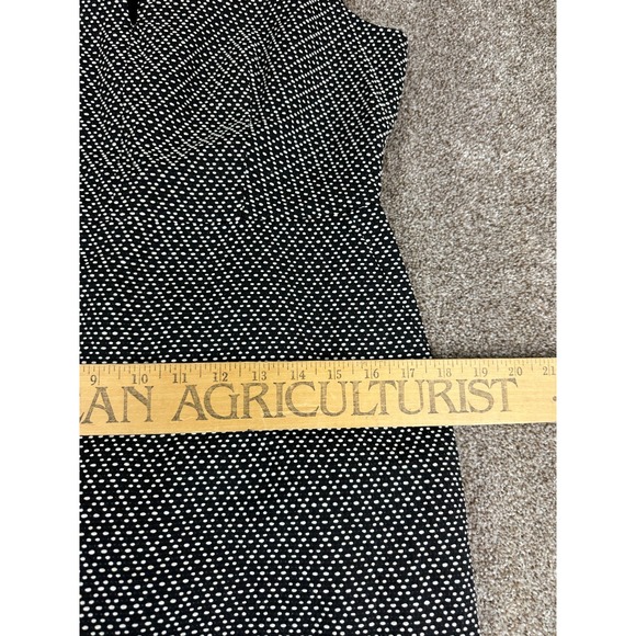 J. Crew Blk/White Textured Dot Print Split Neck Sleeveless Sheath Dress Sz 8 NWT - Picture 10 of 13